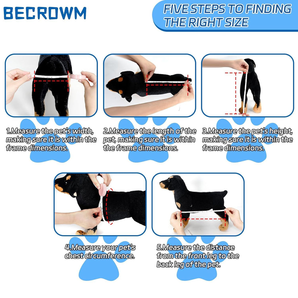 Becrowm ajustement-hauteur-largeur-chaise-roulante: ajustement facile pour votre animal.