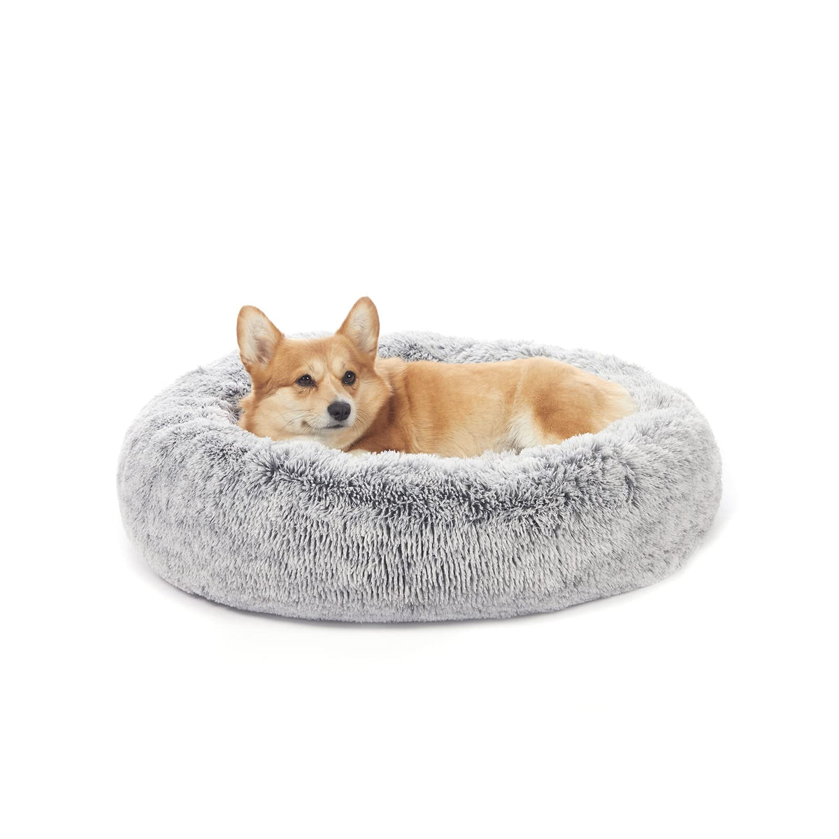 Bedfolks coussin anneau pour chien gris foncé, confort enveloppant pour le repos nocturne
