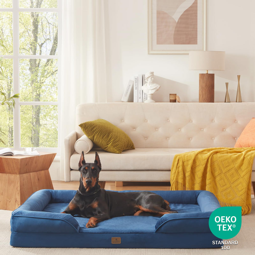 Bedfolks dimensions 53x42 pouces offre un espace ample pour grands chiens.