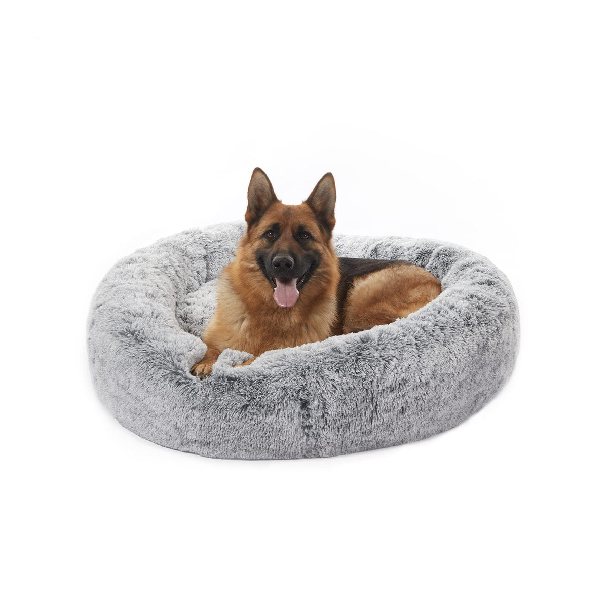 Bedfolks lit chien donut apaisant 45 pouces pour confort et sécurité nocturne.
