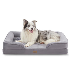 Bedfolks lit chien orthopedique grand format avec mousse nid d abeille pour soutien.