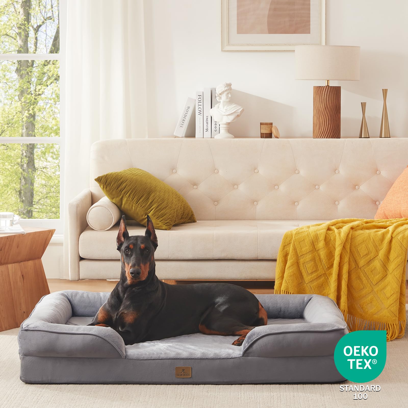 Bedfolks lit chien orthopédique tissu-impermeable: protection contre taches et éclaboussures.