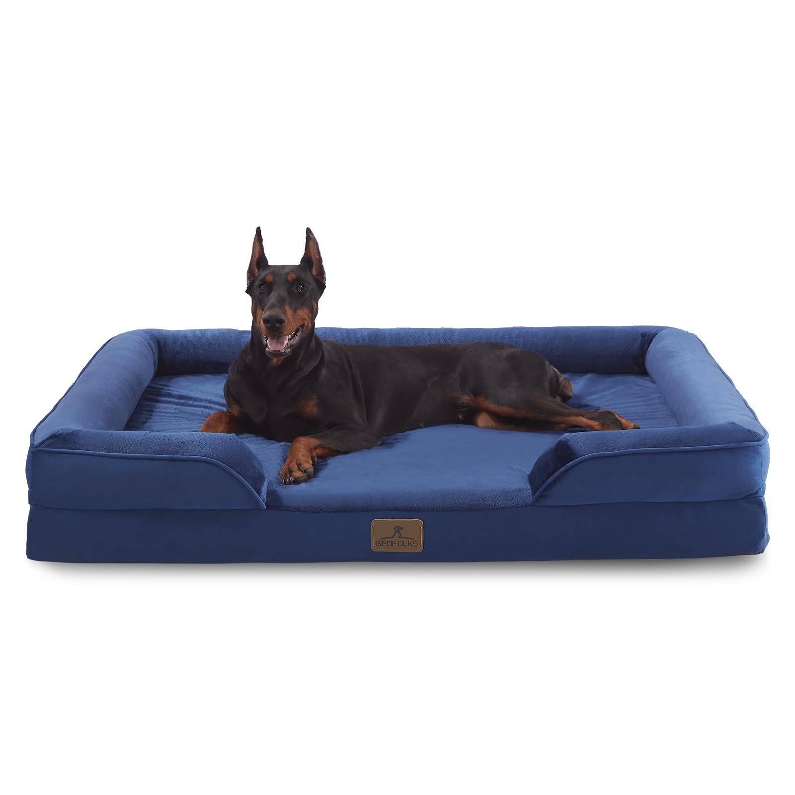 Bedfolks lit chien orthopedique XXL avec soutien ergonomique pour chiens géants.