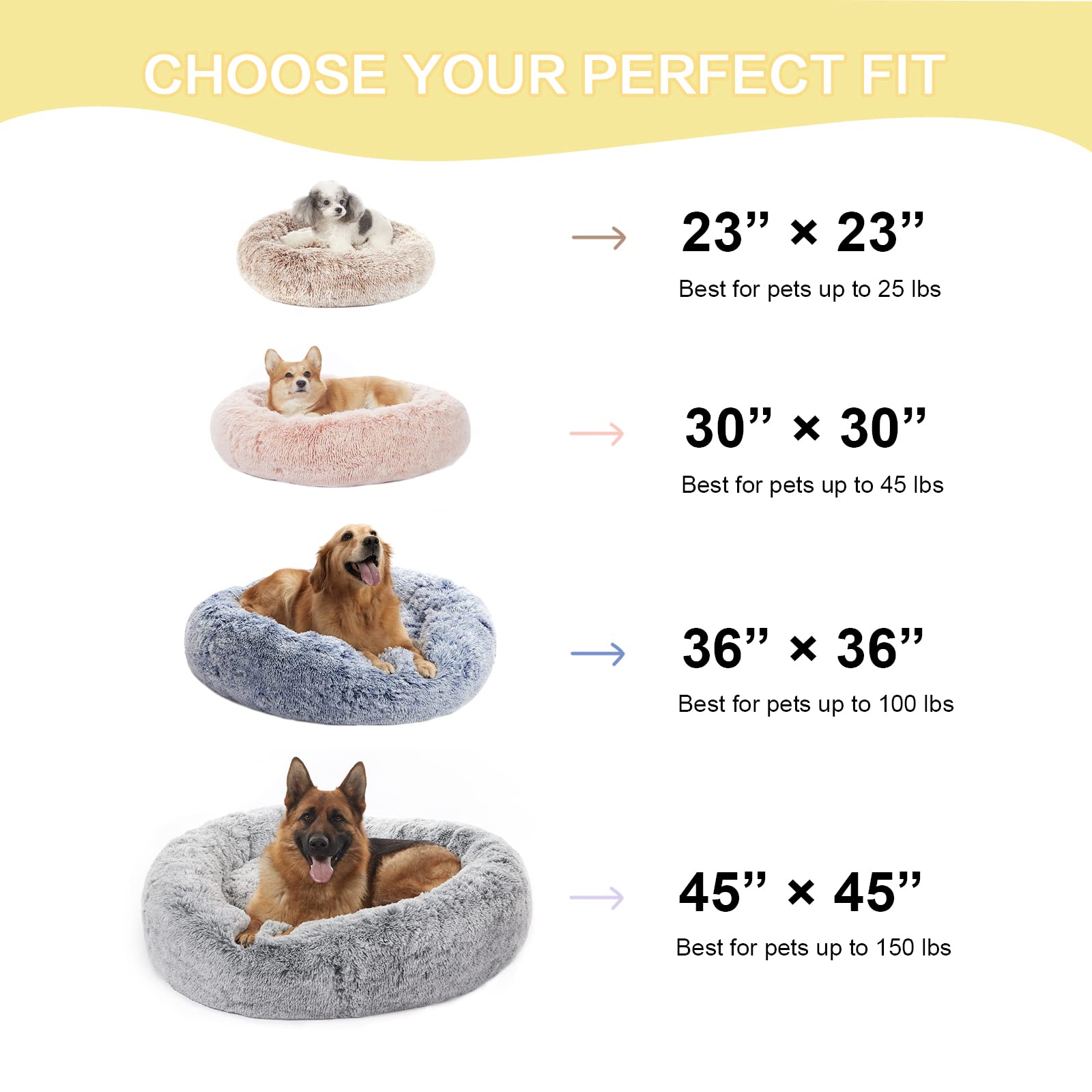 Bedfolks nid rond chien gris foncé – base antidérapante pour plus de stabilité.