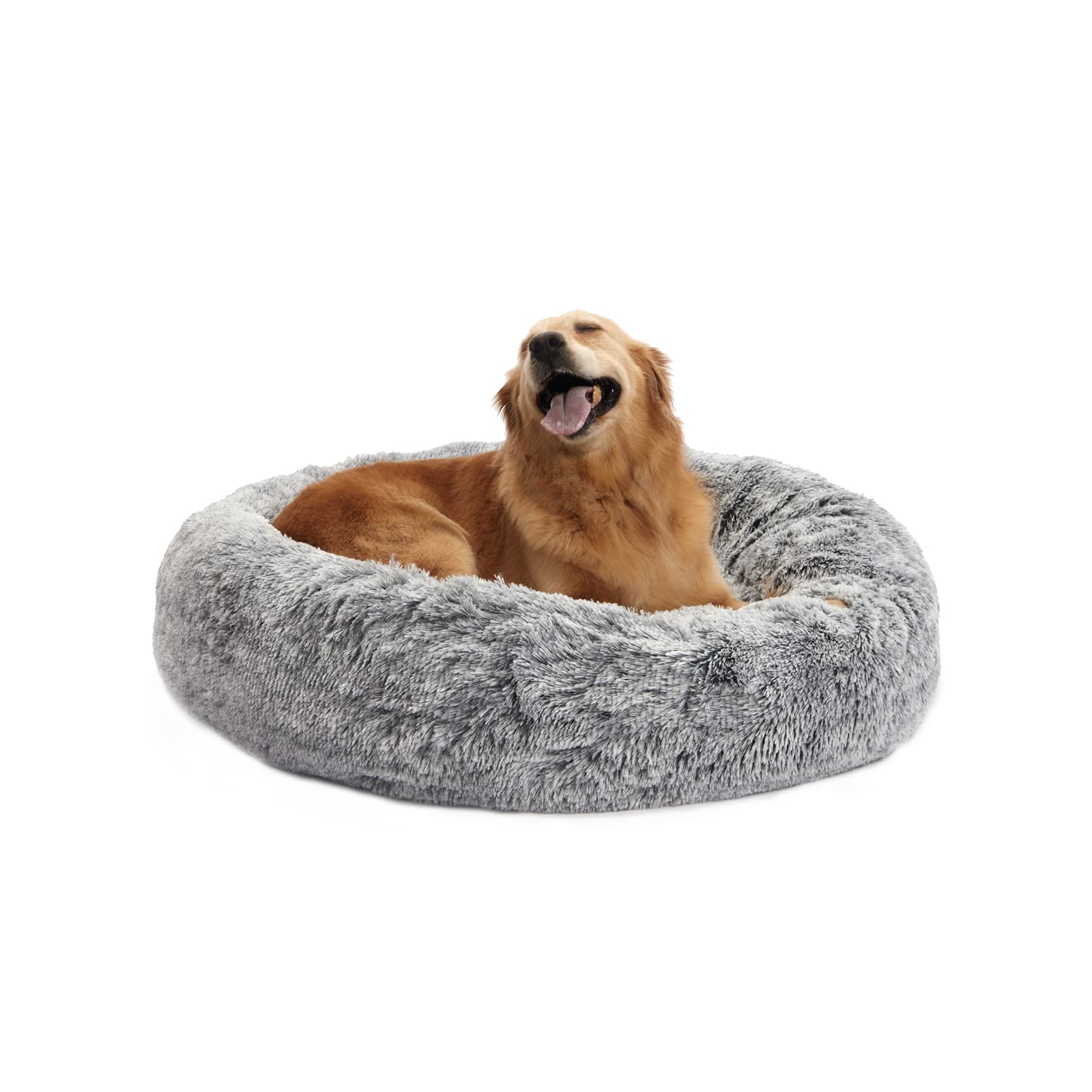 Bedfolks nid rond chien gris foncé – image principale, cocon douillet pour se détendre.
