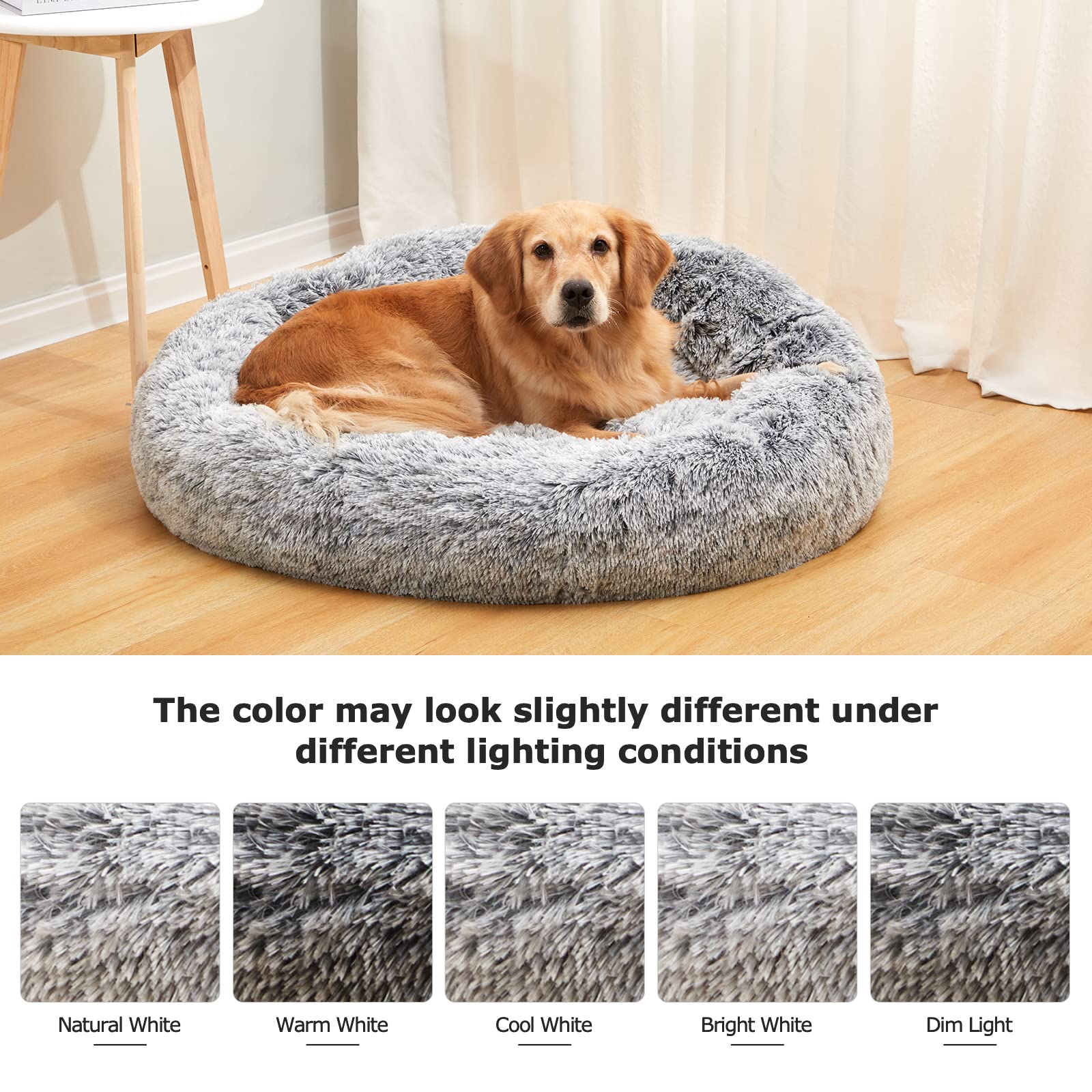Bedfolks nid rond chien gris foncé – usage polyvalent pour sieste et repos.