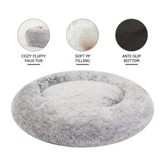 Bedfolks texture douce peluche anneau chien gris foncé, douceur idéale pour s'emmitoufler