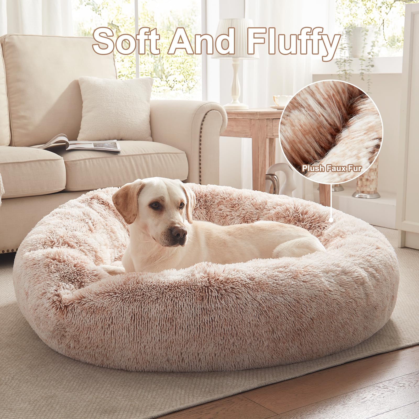 BedStill surface en peluche douce offre un soutien moelleux pour grandes races.