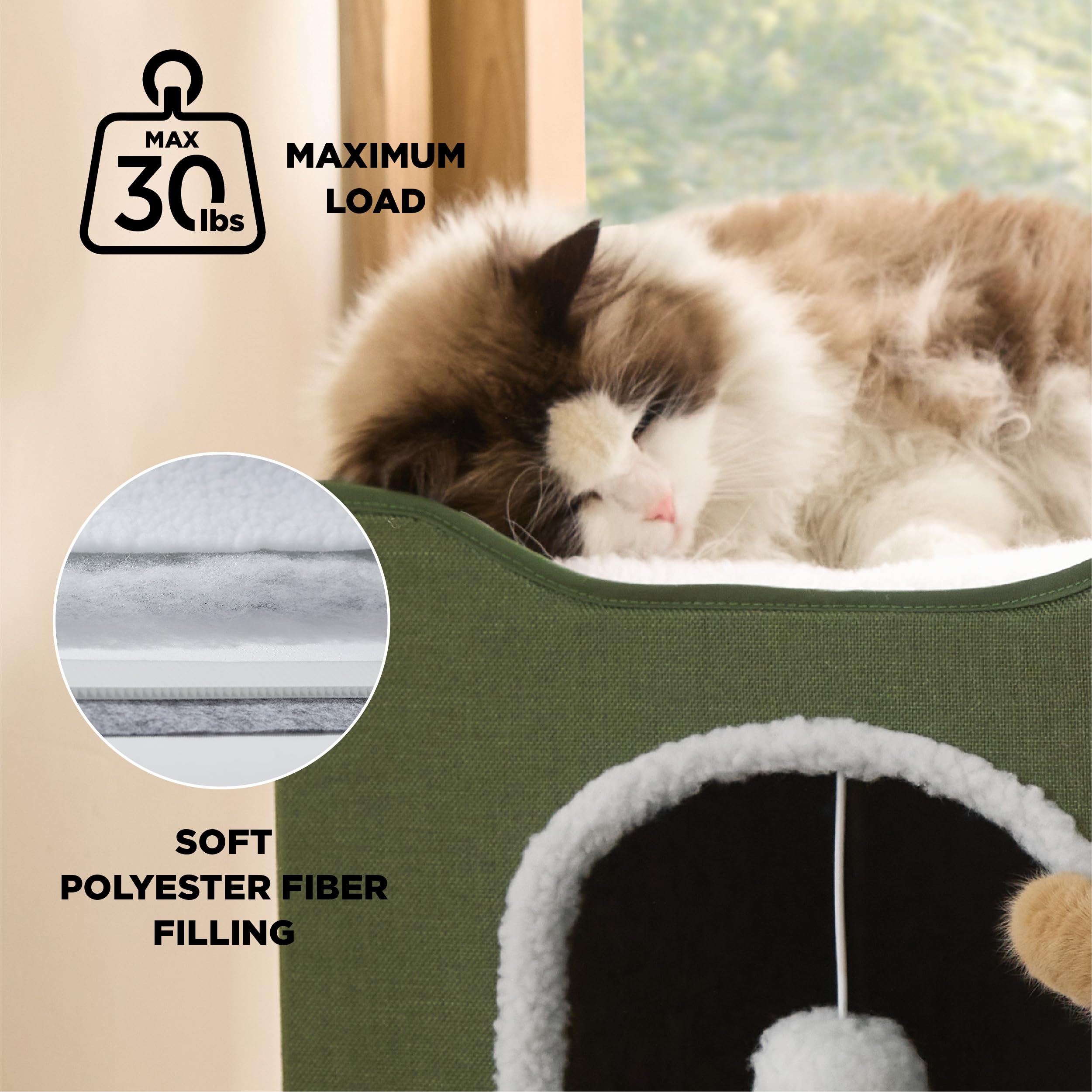 Bedsure balle peluche pendante, stimulation ludique pour chat.