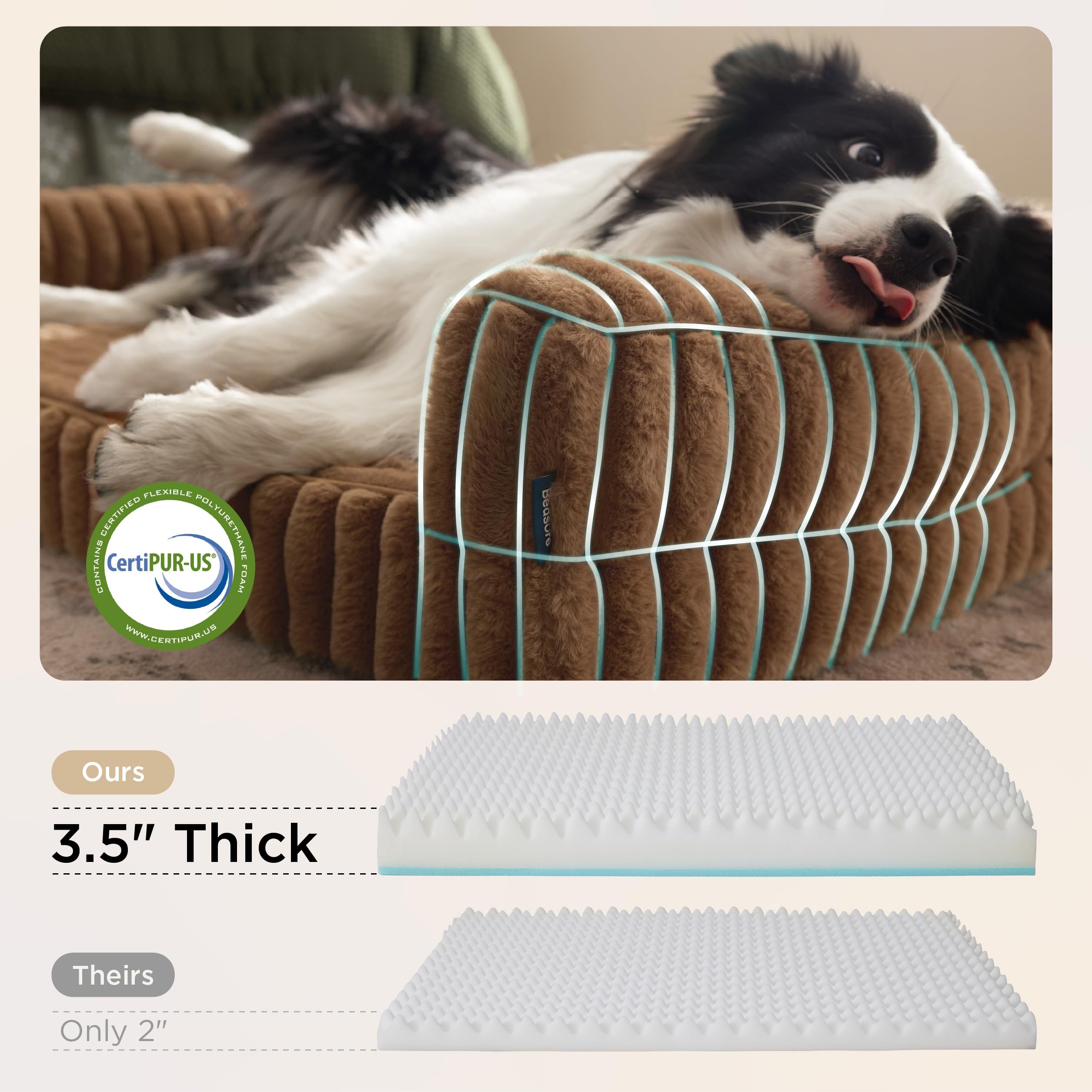 Bedsure bolster triple pour soutien de la tête et du cou.