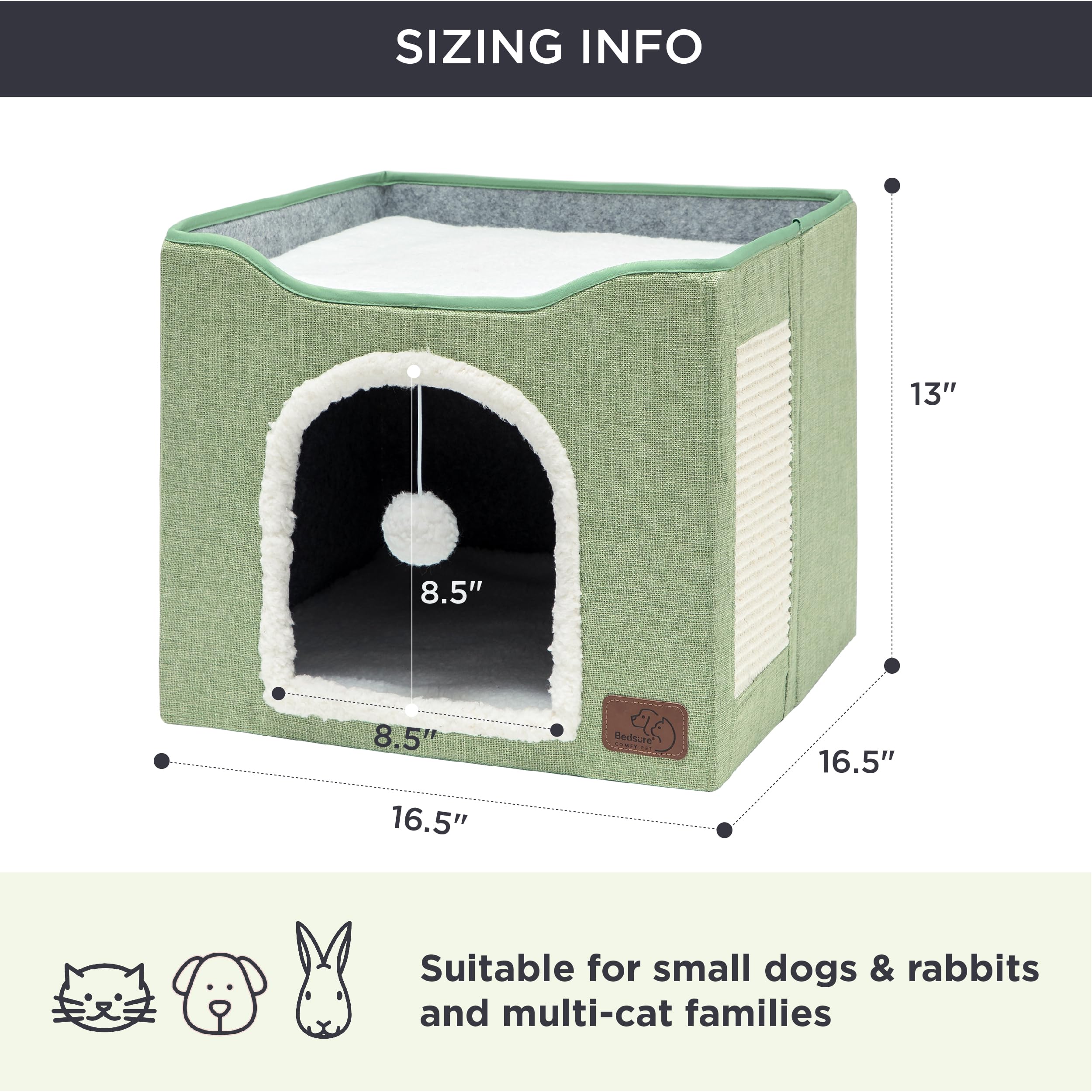 Bedsure cabane chat pliable – rangement rapide et transport leger.