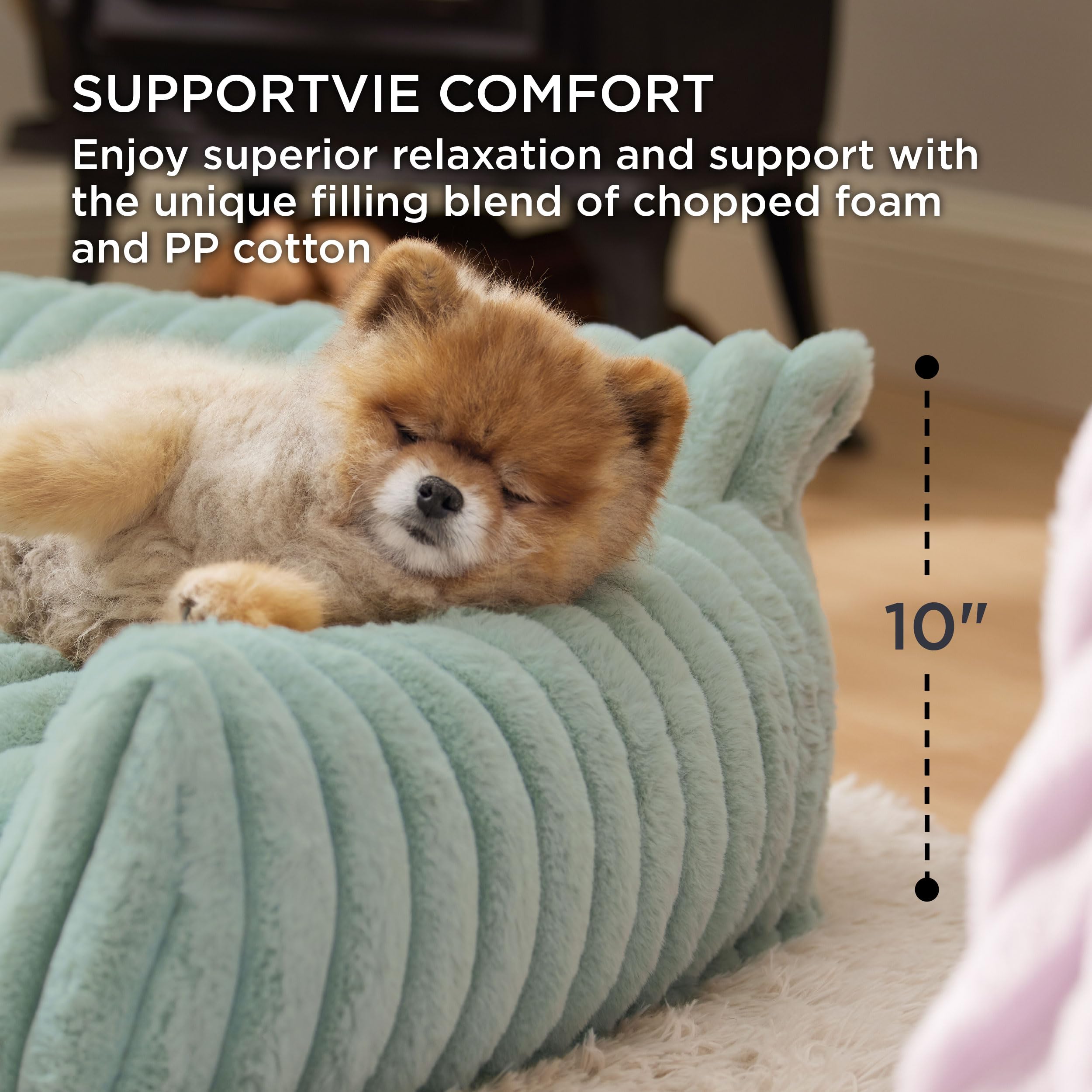 Bedsure Canapé Peluche Chat Rembourrage en mousse-polyester, soutien moelleux pour sieste réconfortante.