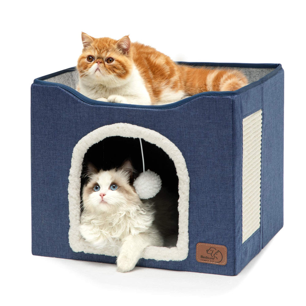 Bedsure cabane intérieure pour chat, espace privé et douillet pour sieste.