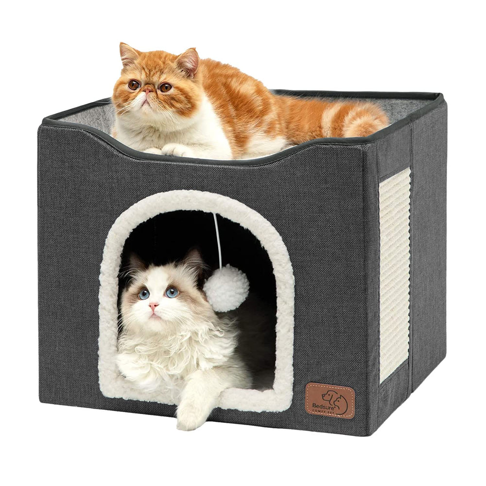 Bedsure Chat NID Intérieur Gris Sombre: refuge privé et douillet pour chats.