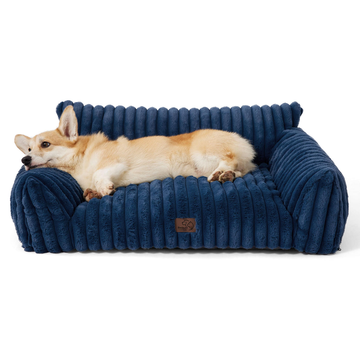 Bedsure Canapé ComfyFleece pour chien moyen, confort visuel et soutien.