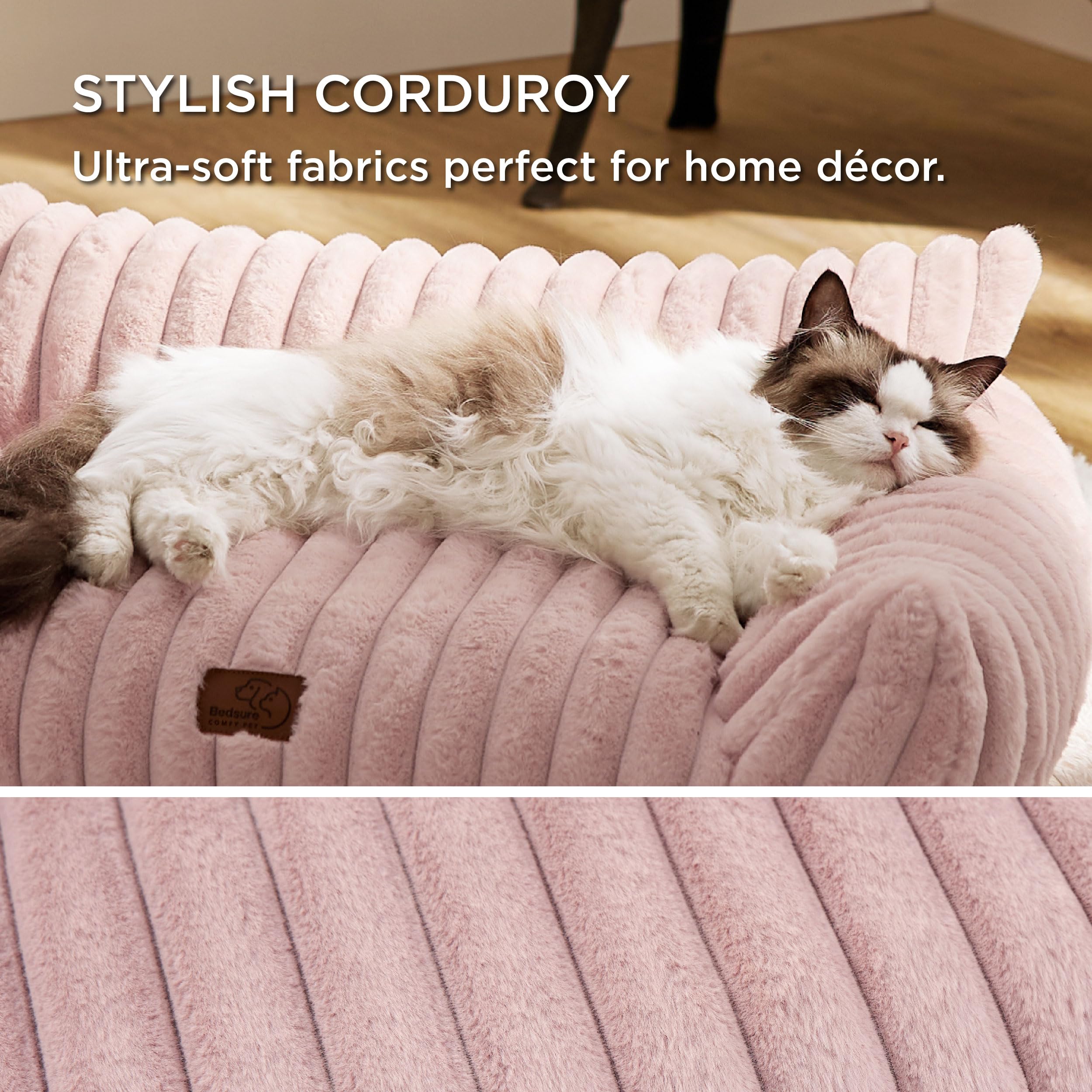 Bedsure ComfyFleece Canapé chien moyen, fourrure synthétique chaude et douce.