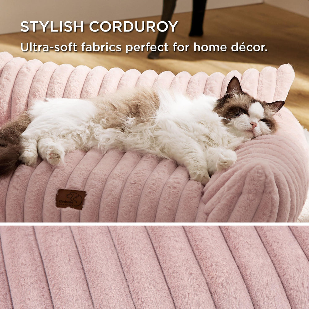 Bedsure ComfyFleece Canapé chien moyen, fourrure synthétique chaude et douce.