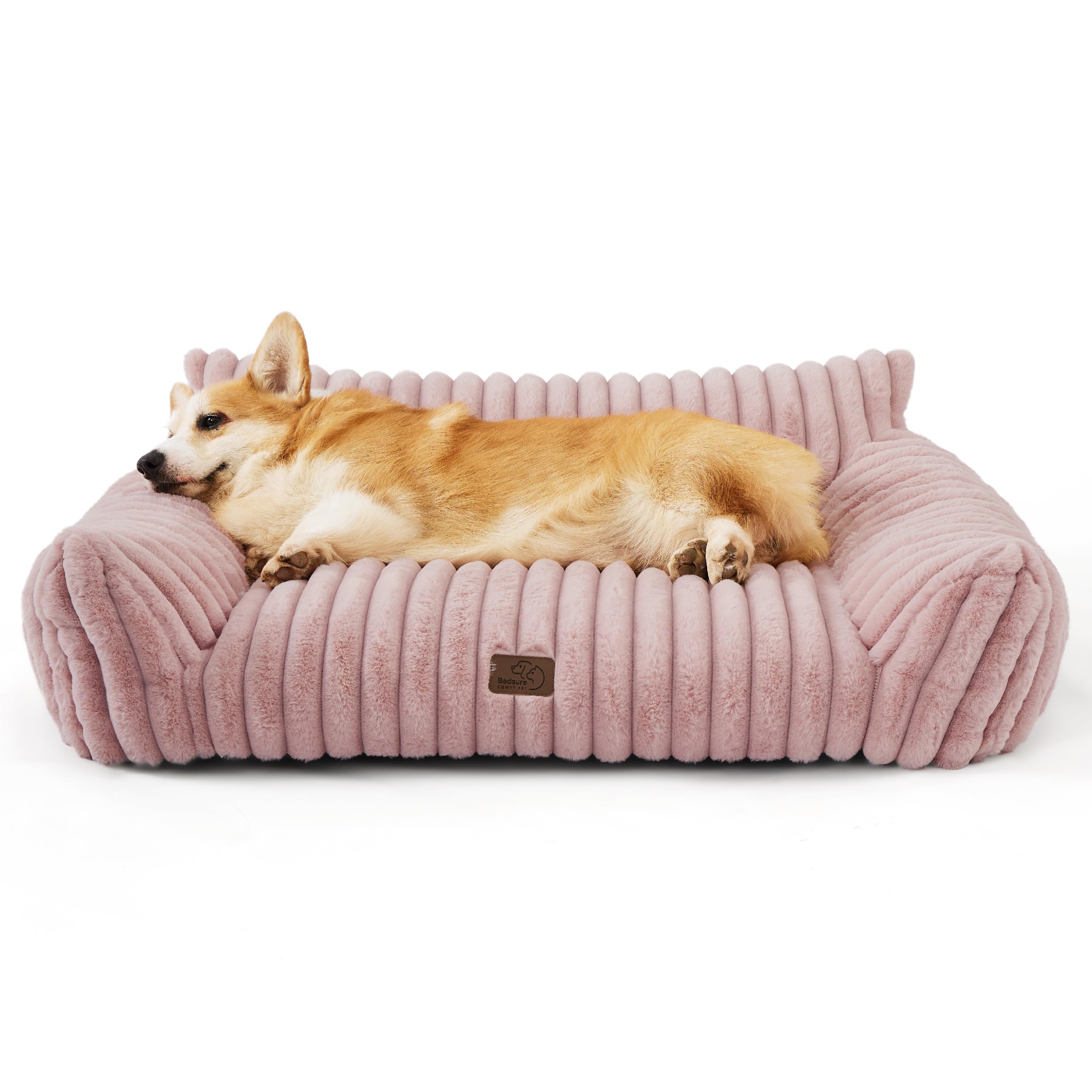Bedsure ComfyFleece Canapé chien moyen avec housse amovible, lavage facile.
