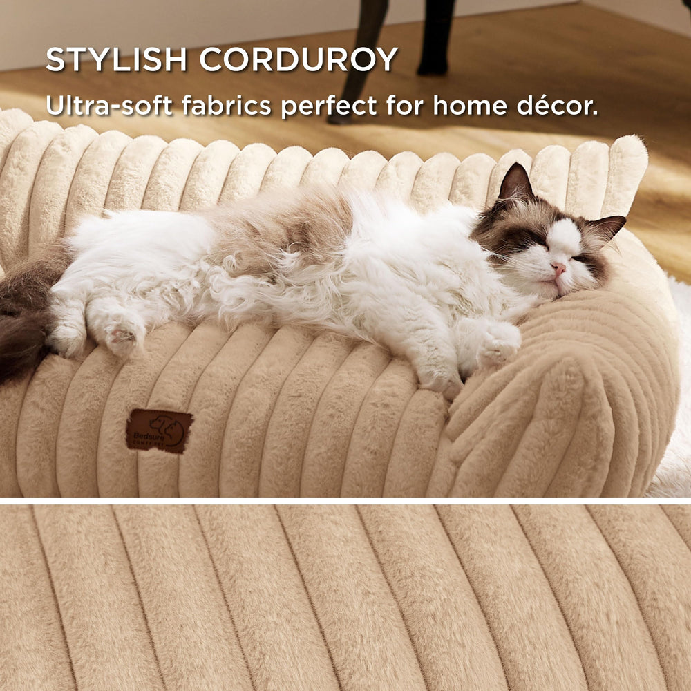 Bedsure Canapé Chien ComfyFleece – remplissage mousse et fibres pour un équilibre.