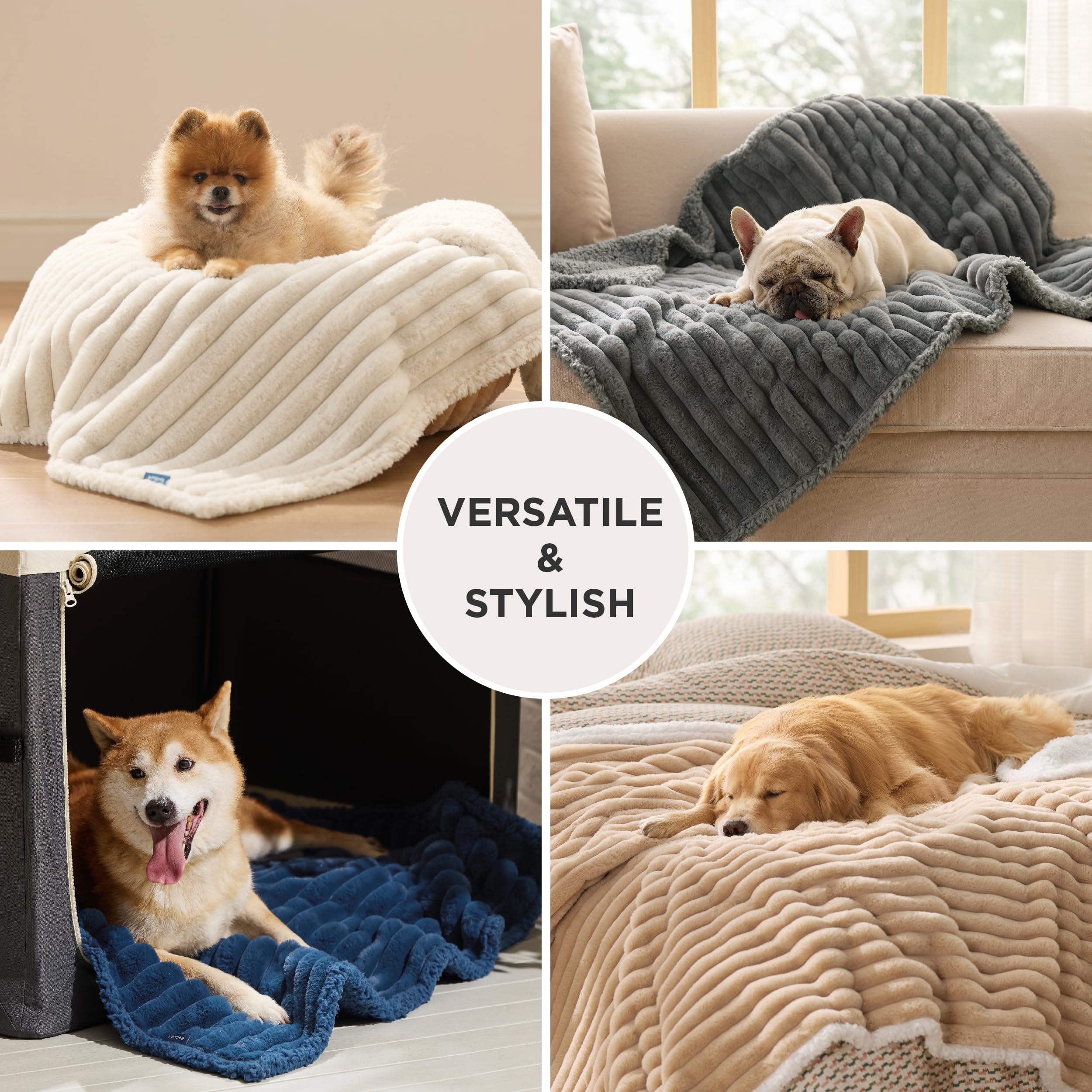 Bedsure ComfyFleece double-face beige Toscane: deux textures pour l ambiance.