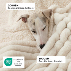 Bedsure ComfyFleece face corduroy et sherpa réversibles