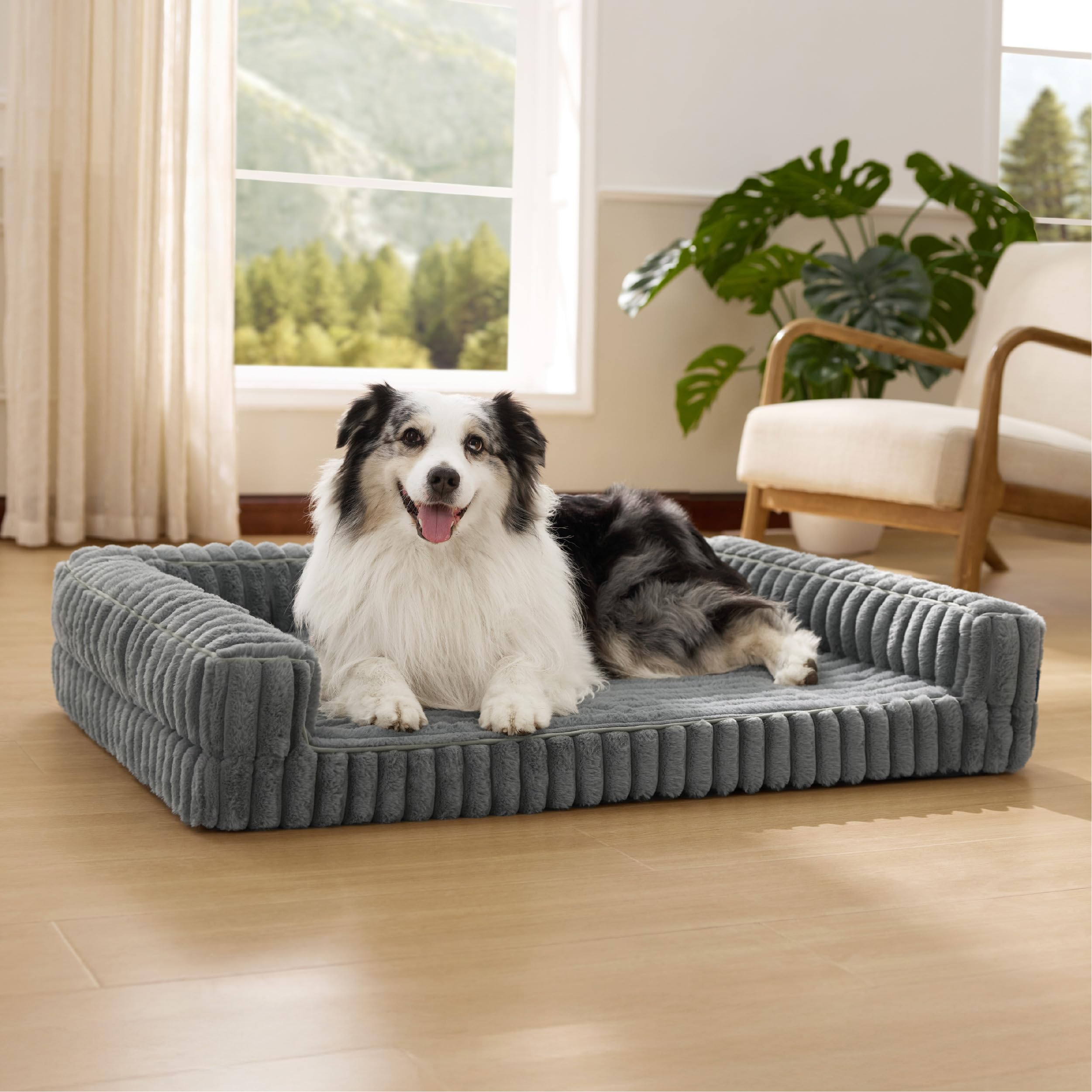 Bedsure ComfyFleece lit chien orthopedique grand-chien - vue d'ensemble pour confort durable.