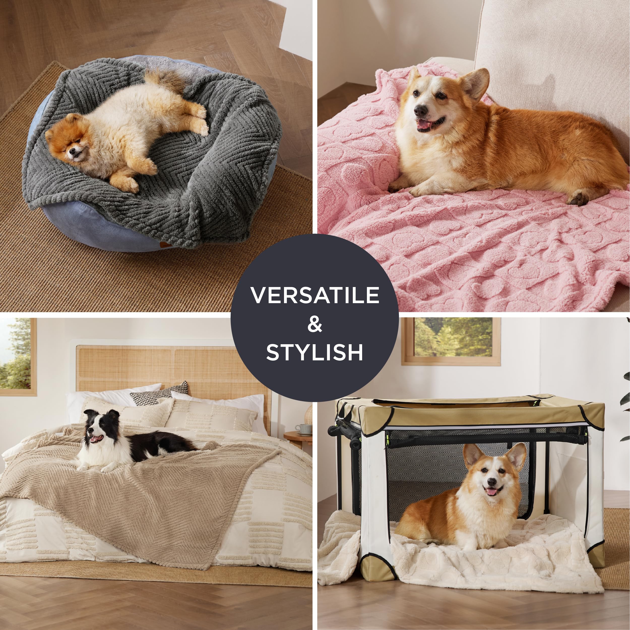 Bedsure couverture design chic chien à la maison décoration élégante