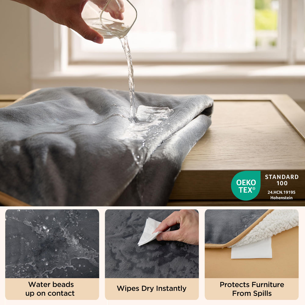 Bedsure couverture double-face flanelle et Sherpa offre douceur et chaleur sur le canapé.