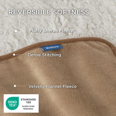Bedsure couverture double-face réversible avec deux textures.