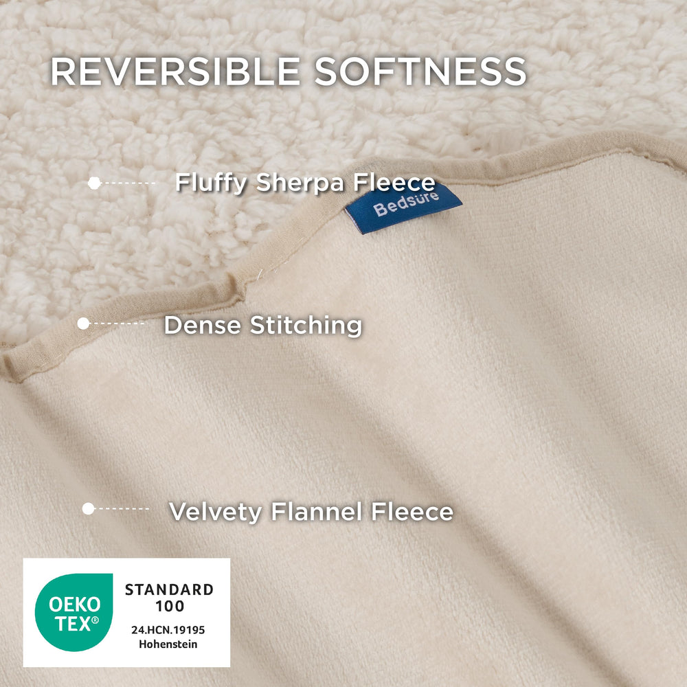 Bedsure couverture flanelle: texture douce côté flanelle.