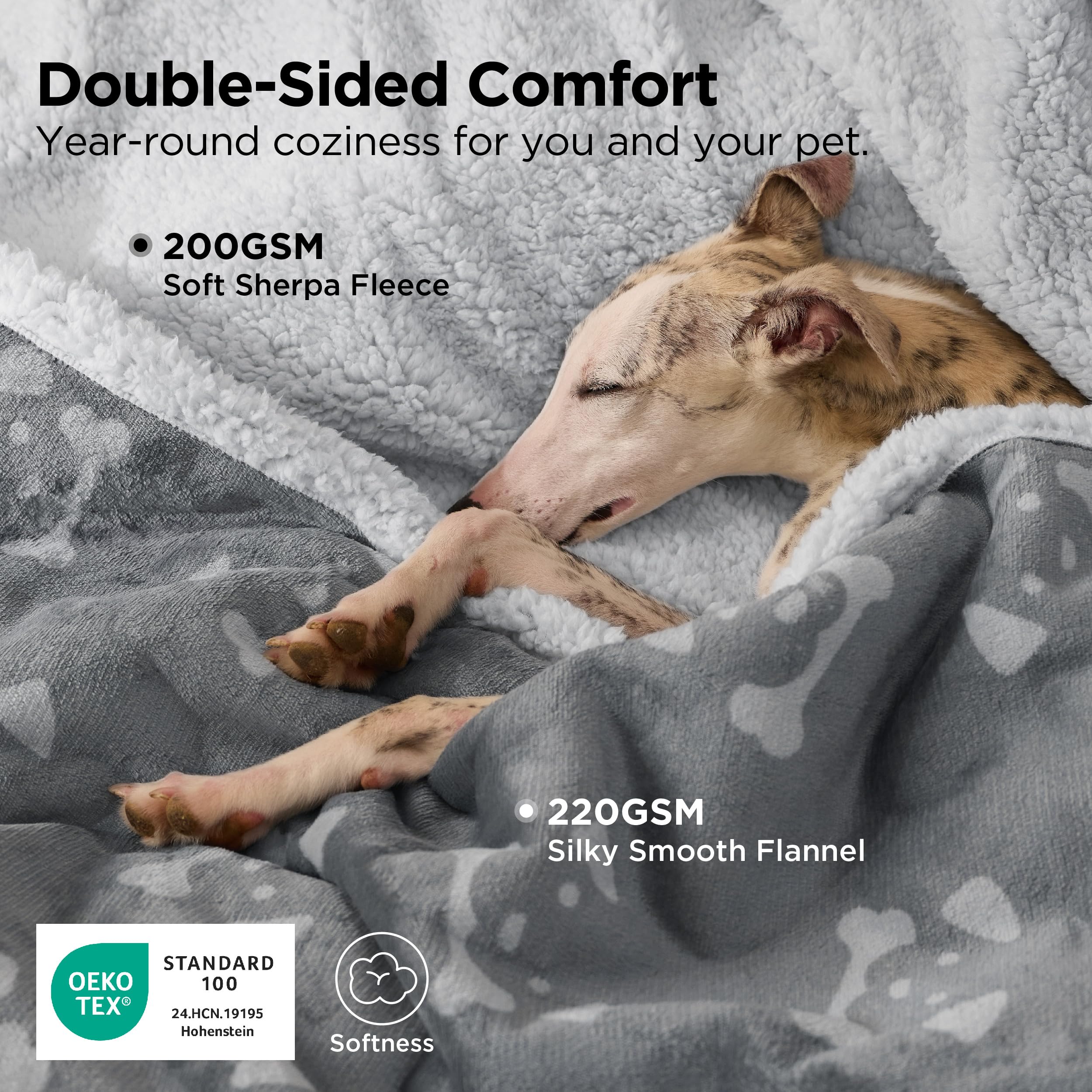 Bedsure: peluche sherpa douce et réversible avec flanelle chaude pour animaux
