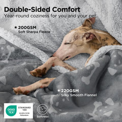 Bedsure: peluche sherpa douce et réversible avec flanelle chaude pour animaux
