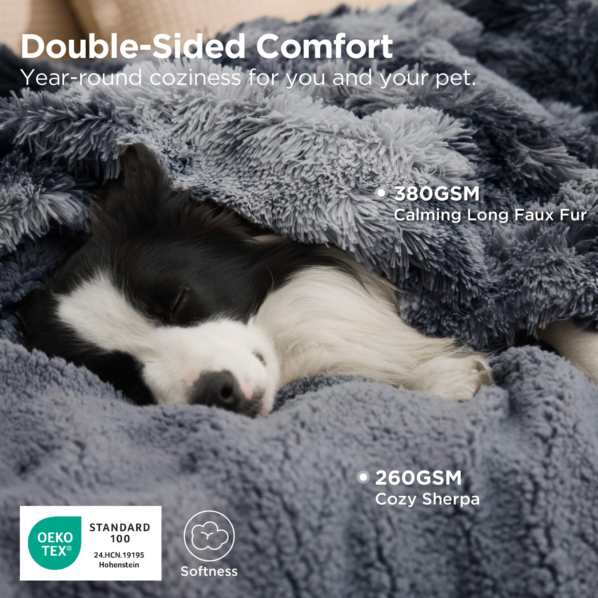 Bedsure couverture réversible fausse fourrure détail doux et luxueux
