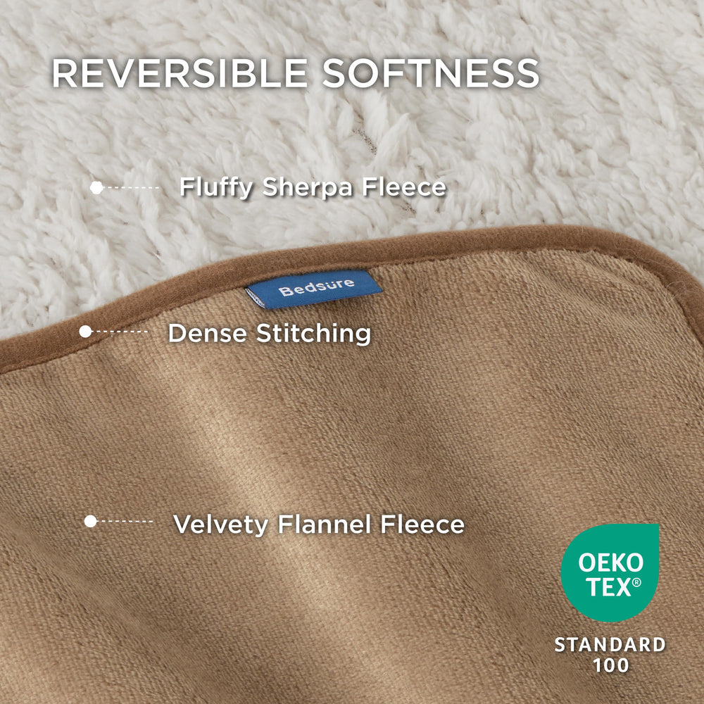 Bedsure couverture sherpa camel face: douceur chaude sur canapé