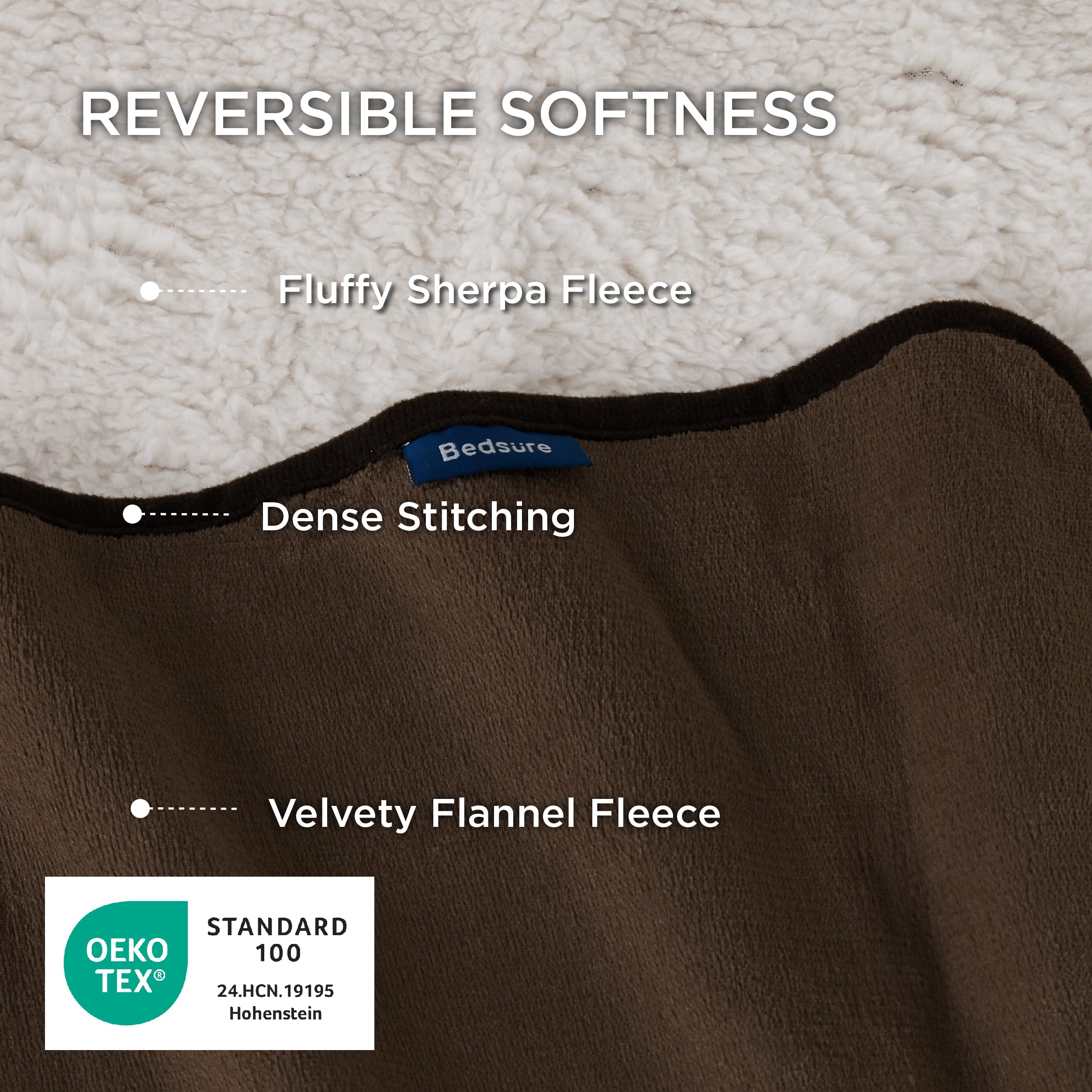 Bedsure face flanelle douce et double-face, confort adaptatif pour canapé.