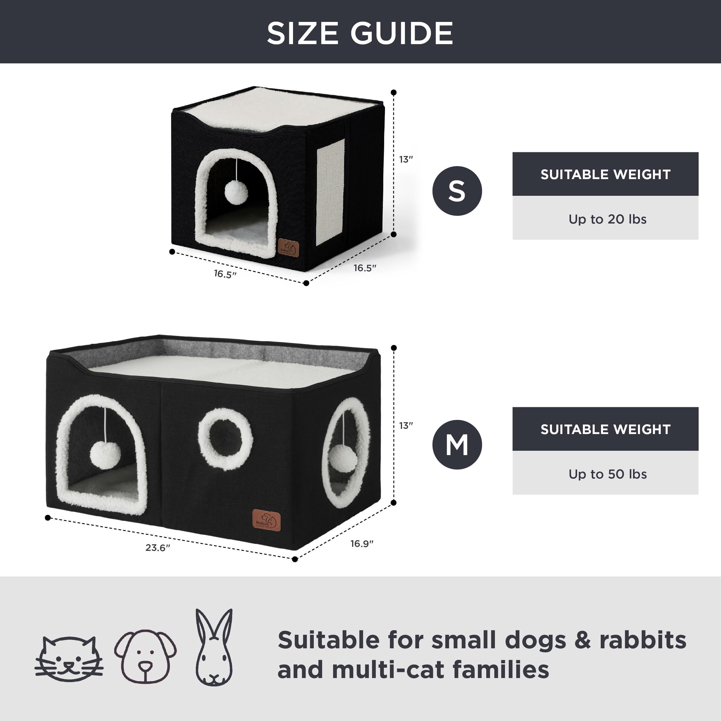Bedsure grand lit-chat cube grattoir sisal – entretien des griffes en douceur.