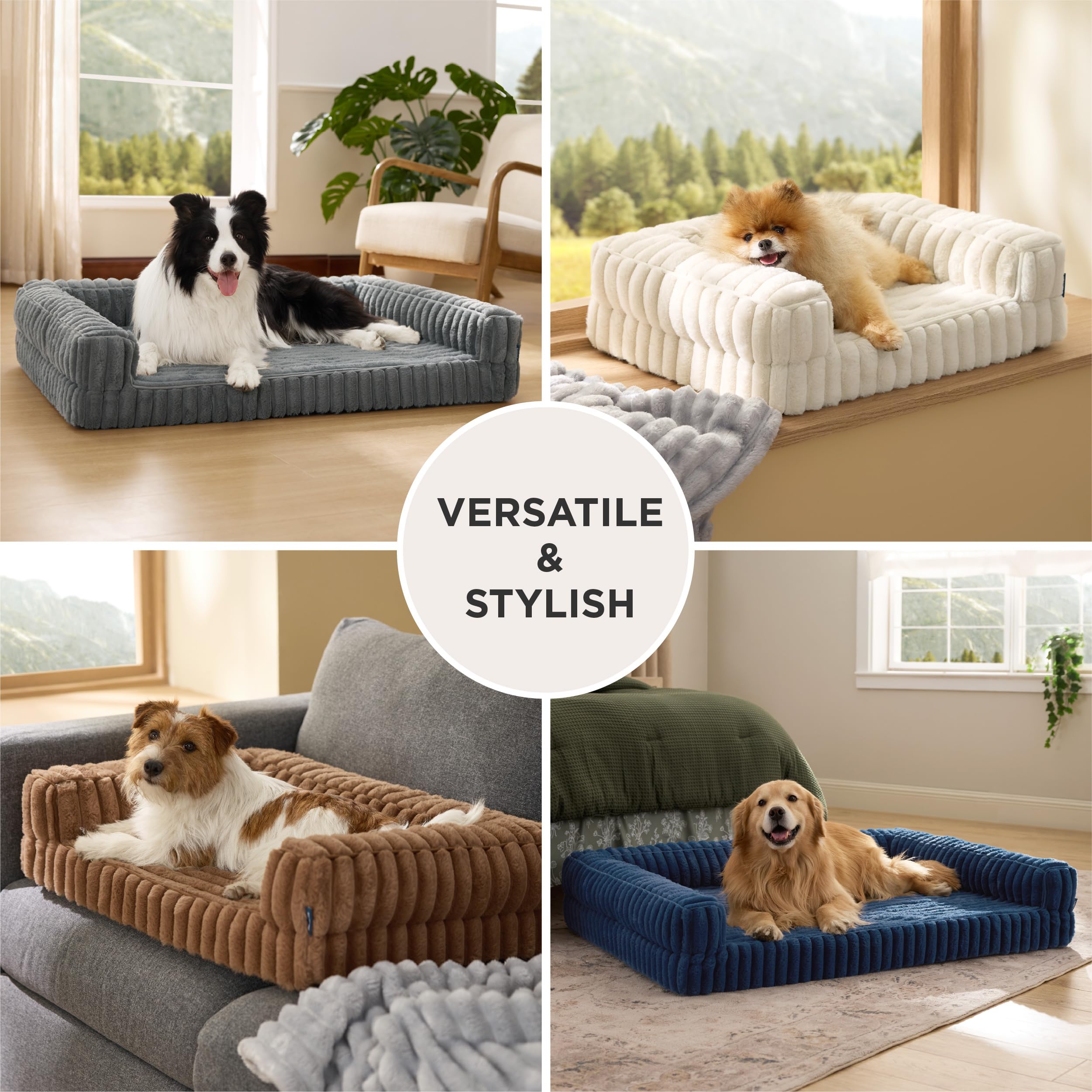 Bedsure housse corduroy lavable et intérieur imperméable.