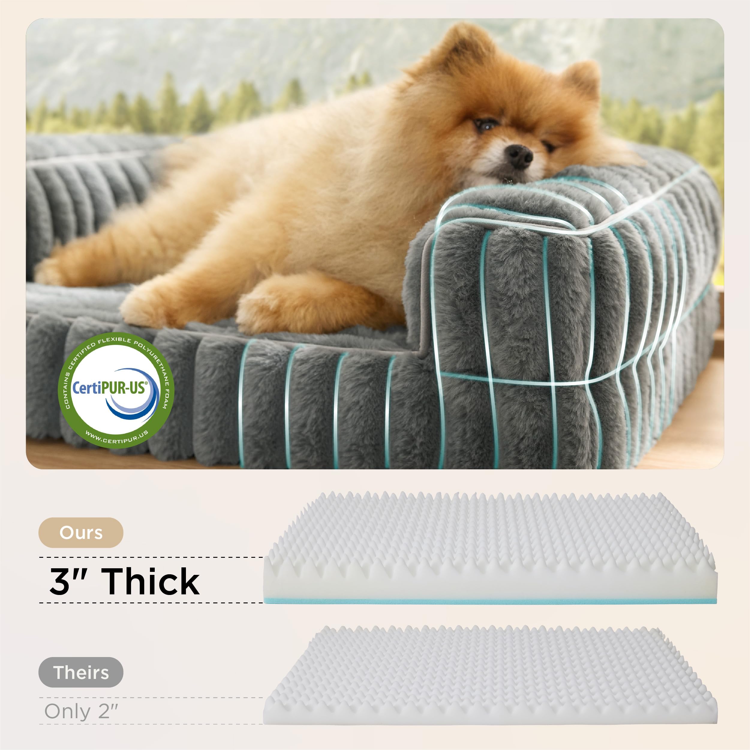 Bedsure lit avec bolster triple-face pour confort et sécurité nocturne du chien.