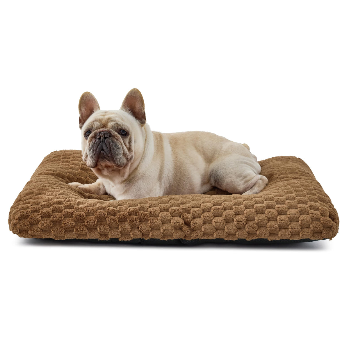Bedsure lit chien bubble fleece camel, confort doux pour sieste agréable