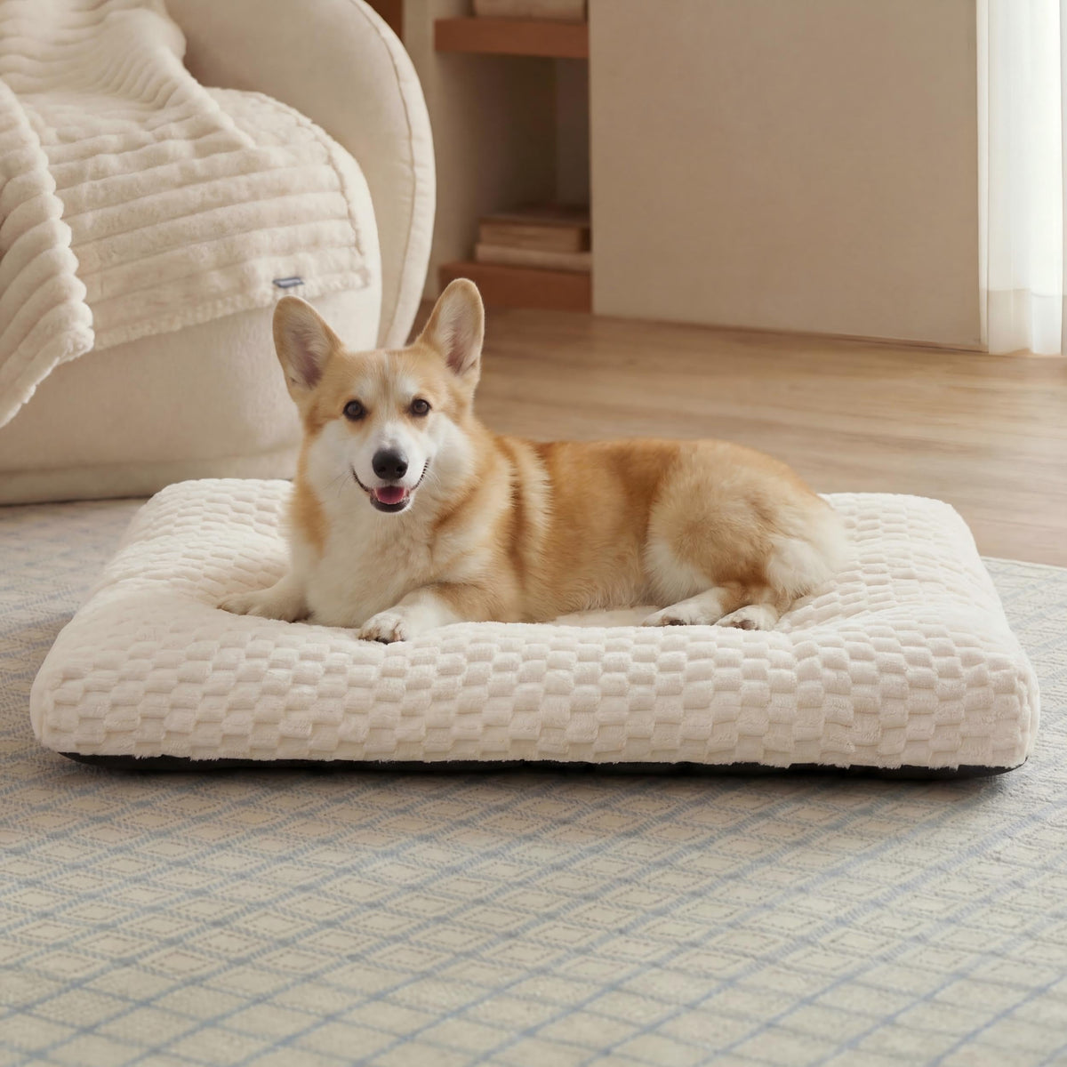 Lit Bedsure en peluche bulles douce, idéal pour cages.