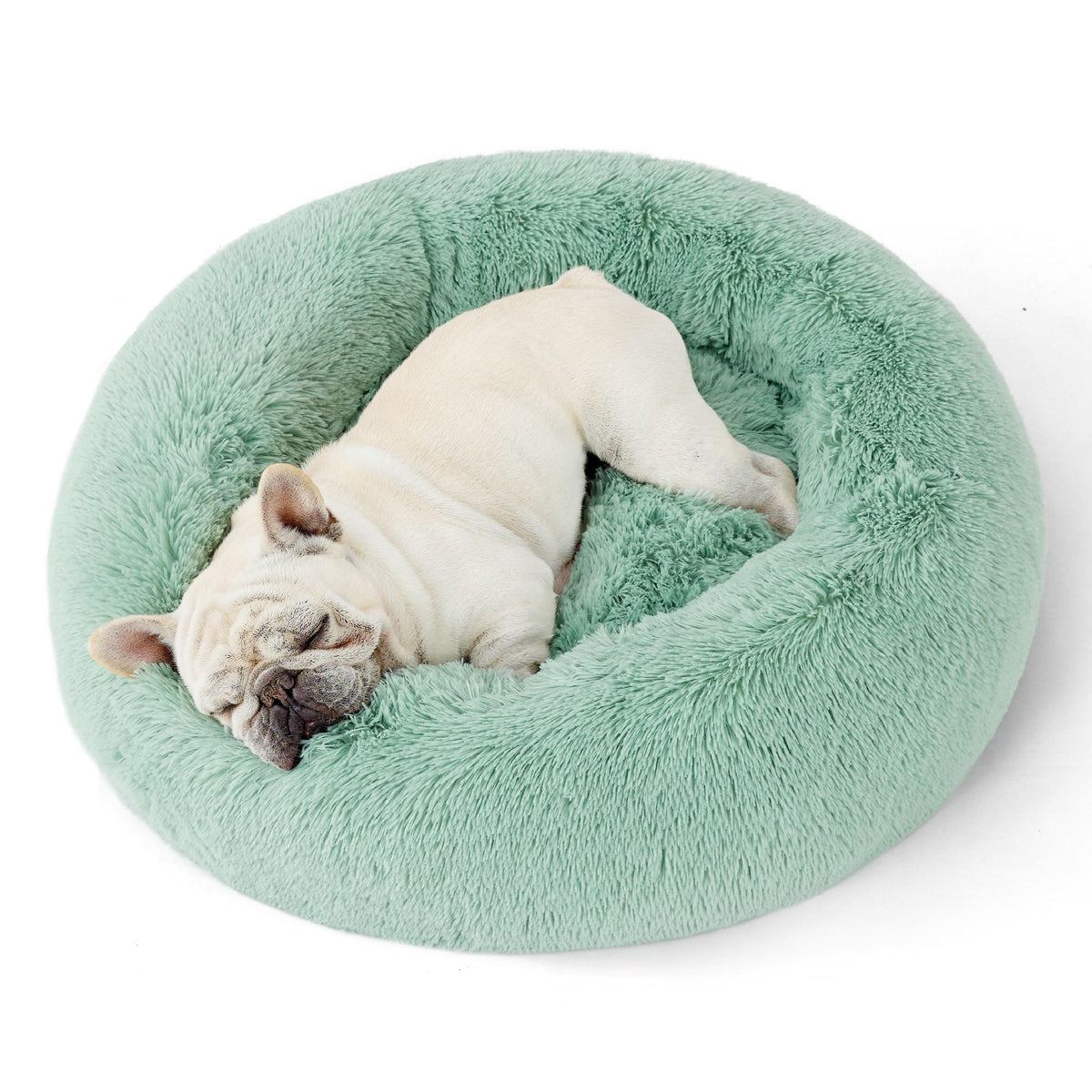 Bedsure lit donut apaisant pour chien moyen, confort enveloppant et chaleur douillette.
