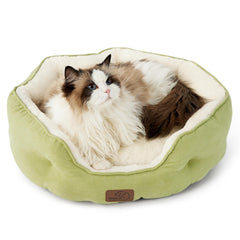 Bedsure nid chat rond vert, parfait pour le repos quotidien du chat.