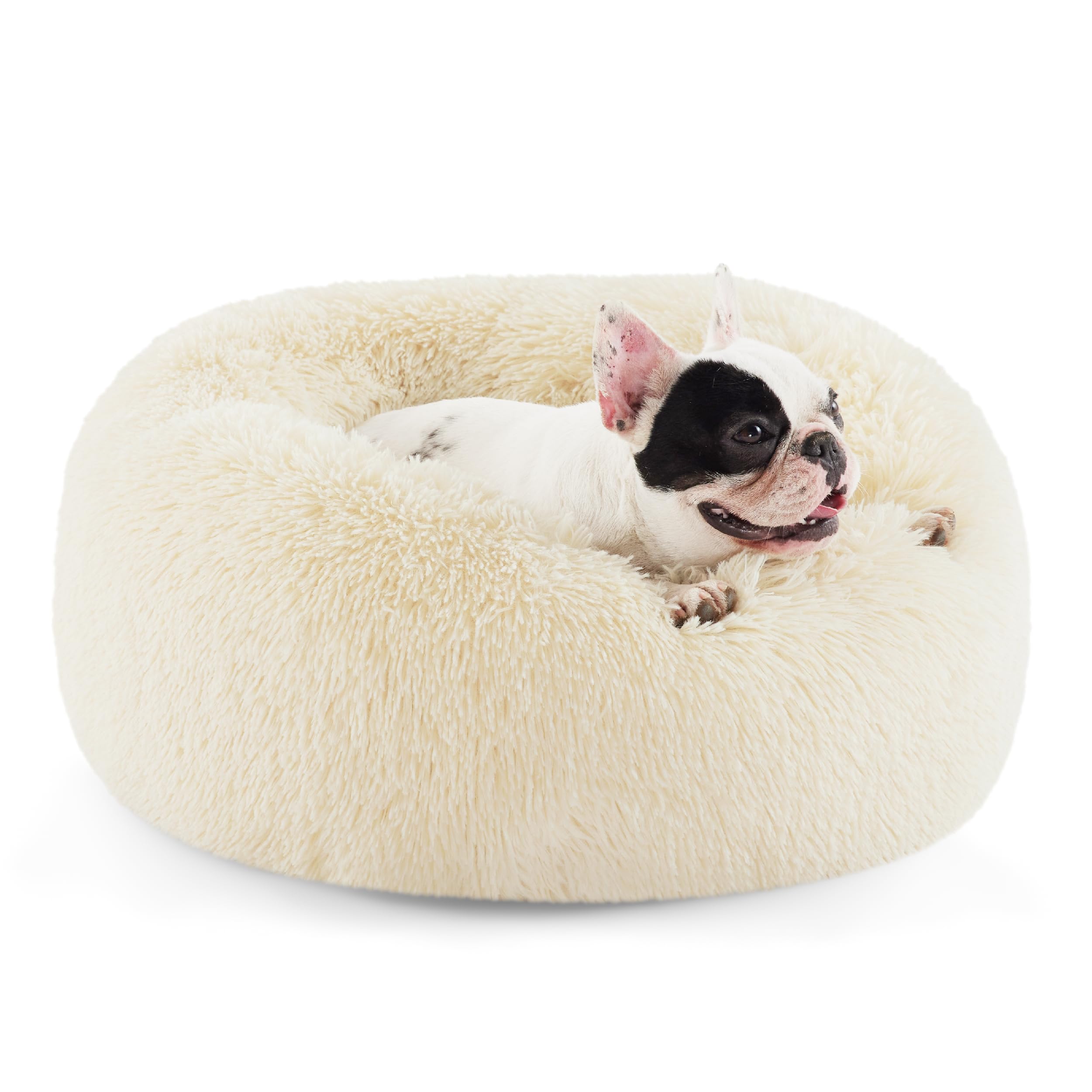 Bedsure nid donut doux ivoire: confort moelleux pour des siestes calmes.