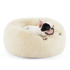 Bedsure nid donut doux ivoire: confort moelleux pour des siestes calmes.
