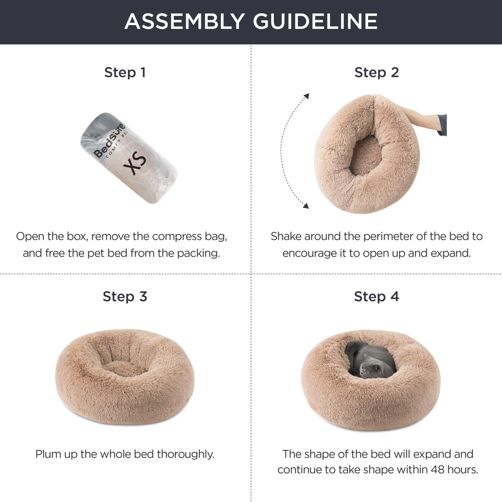 Bedsure nid donut taille moyenne: adapté pour petites et moyennes races.