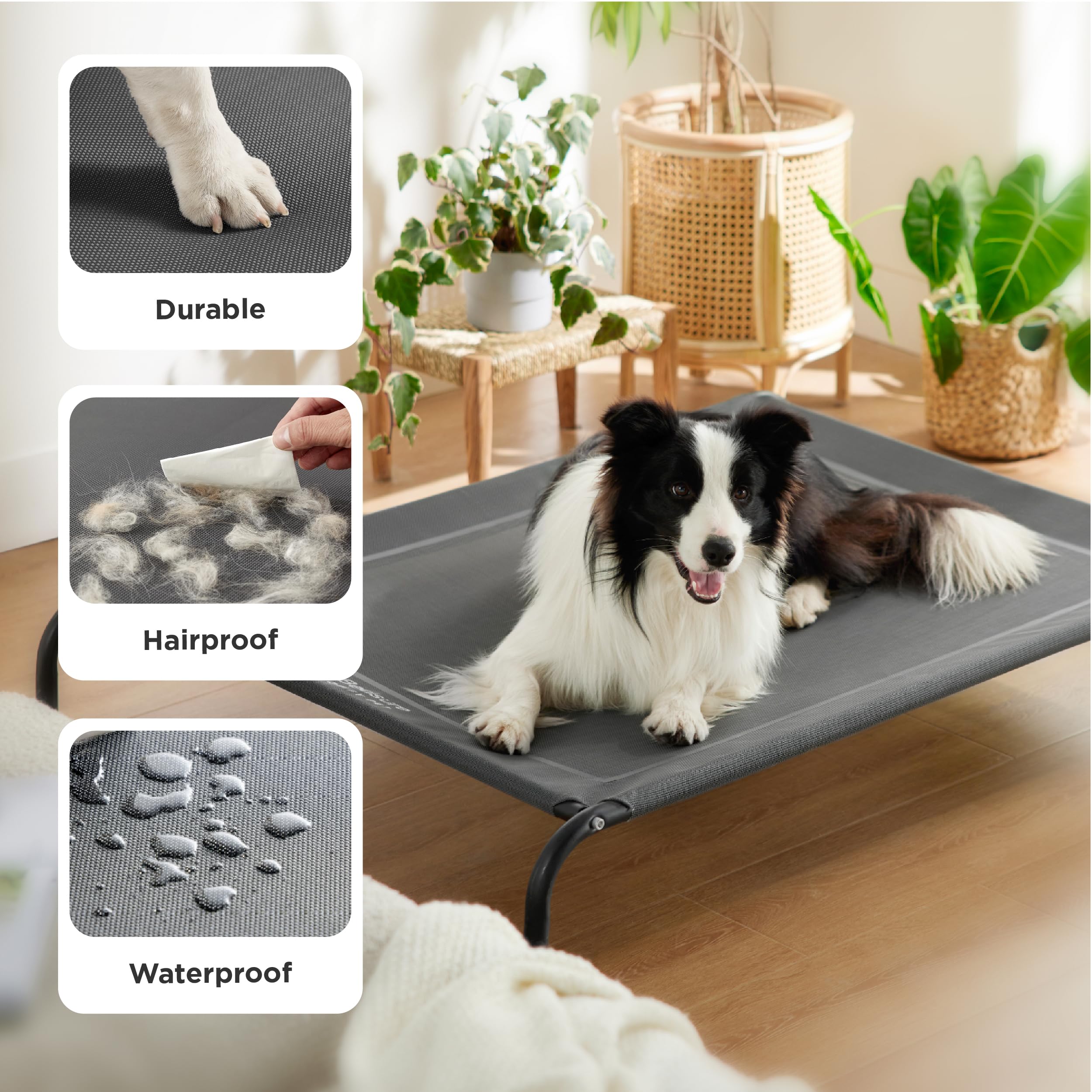 Bedsure pieds-antiderapants-lit-chien: pieds antidérapants pour stabilité sur toutes les surfaces.