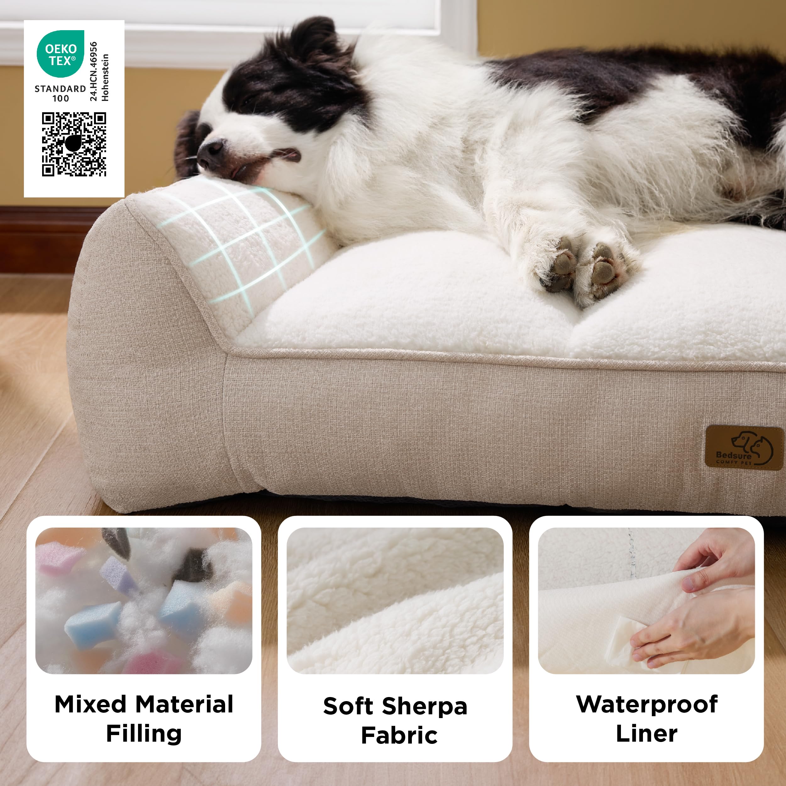 Bedsure SupportMax XL, garnissage-mousse-resiliente: maintien ferme et confort durable.