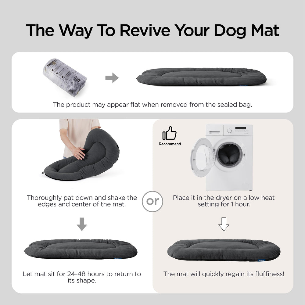 Bedsure tapis chien gris avec antidérapant: stabilité dans la caisse.