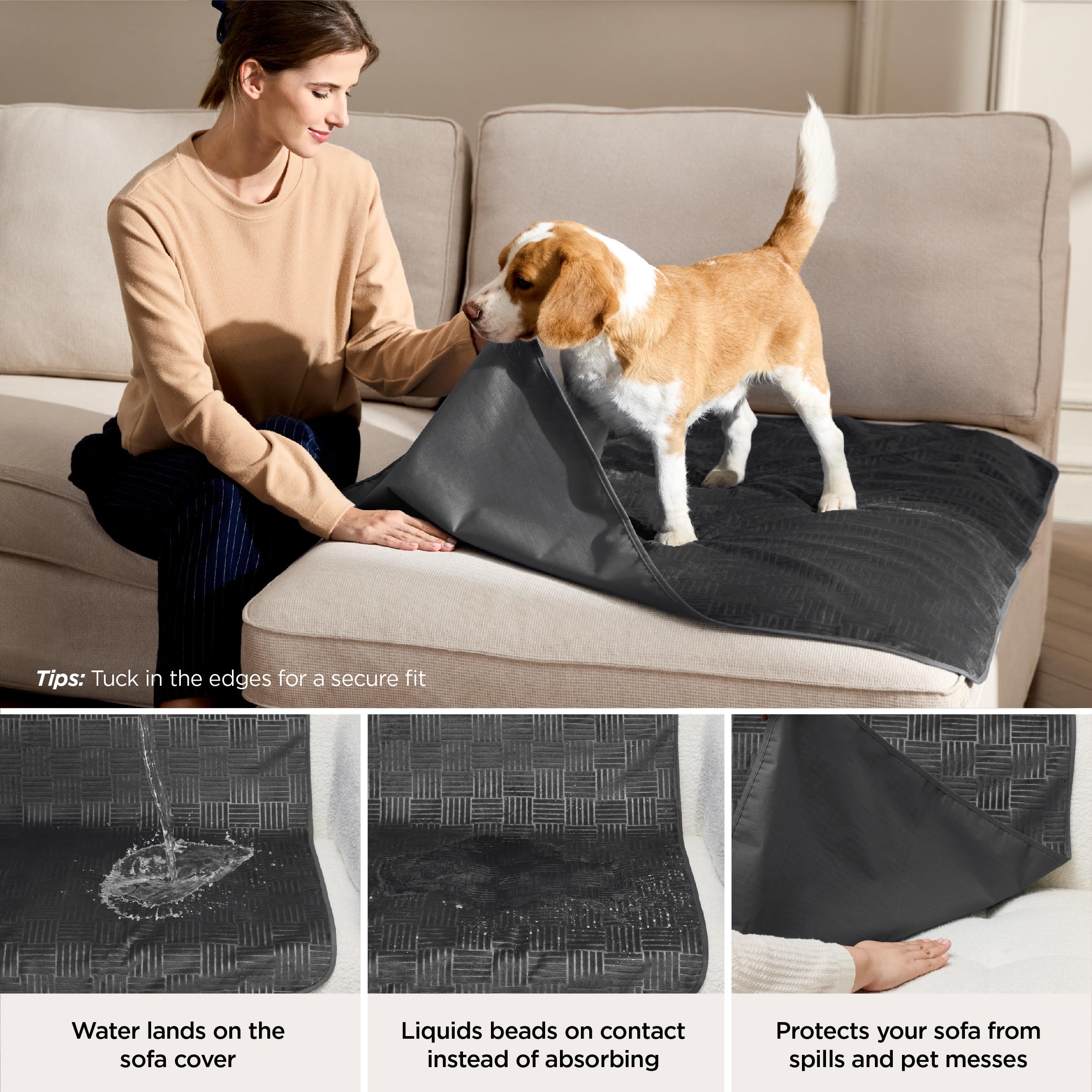 Bedsure velours cristal doux, toucher confortable pour les câlins sur le canapé.