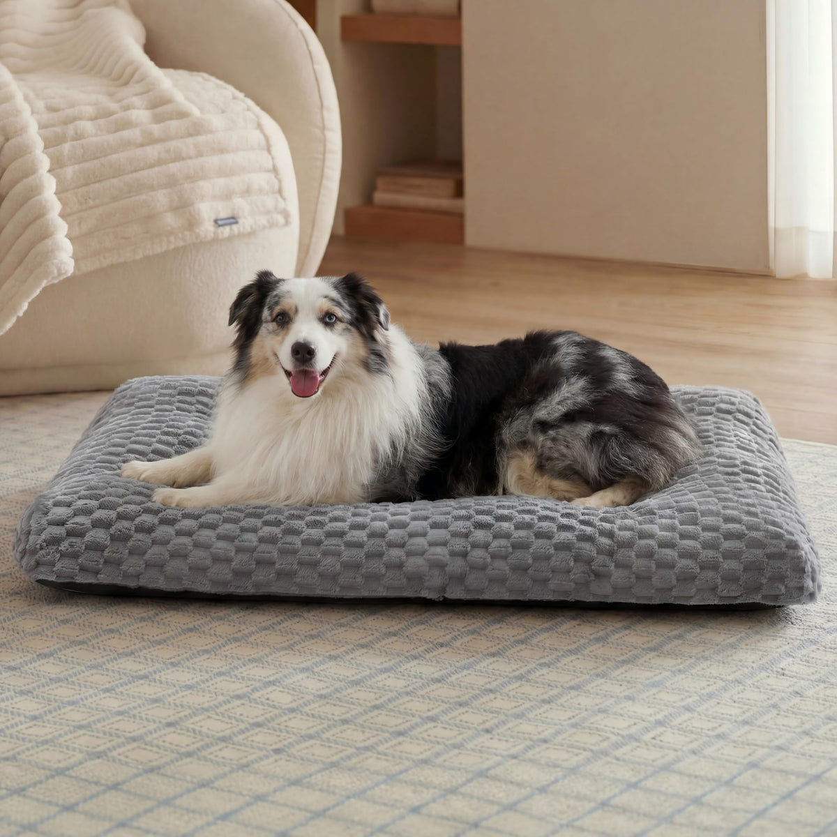 Bedsure XL lit-chien caisse peluche-bulle-douce pour le confort.